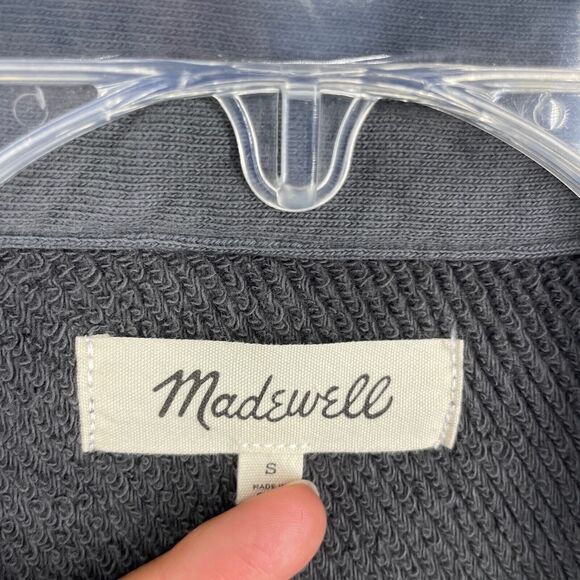 Madewell Shacket Shirt Mens Small Gray Button Up Pockets Terry Cotton Blend - Picture 2 of 12